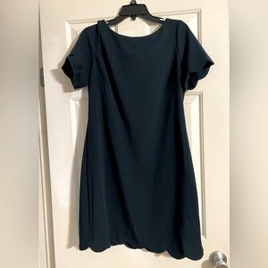 Anne Klein Dark Green Scalloped Work Cocktail Dress Size 12
